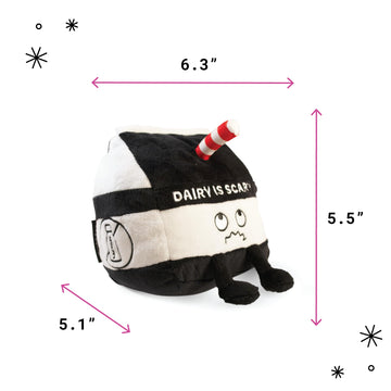 Punchkins Milk Carton Plushie - Dairy Is Scary Punny Milk Plush, Dairy Themed Gift, Food Plush Toy For Gifting
