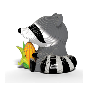 Eugy Raccoon 3D Puzzle - 46 Piece Eco-Friendly Educational Toy Puzzle For Boys, Girls & Kids Ages 6+