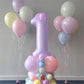 Pastel Purple Birthday Balloon Numbers 12, 40 Inch Giant Light Purple Foil Mylar Number 1 And 2 Helium Balloons For Girls 12Th B