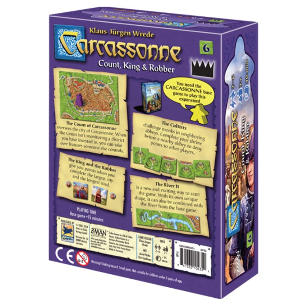 Carcassonne Count, King & Robber Board Game Expansion - New Characters, Strategies, And Landscapes! Strategy Game For Kids And A