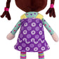 Snuggle Stuffs Sugar Snap Plush Doll - 15 Montessori Toy for Toddlers, Learn to Dress - Zipper, Snaps, Buttons, Buckle - Purple Dress