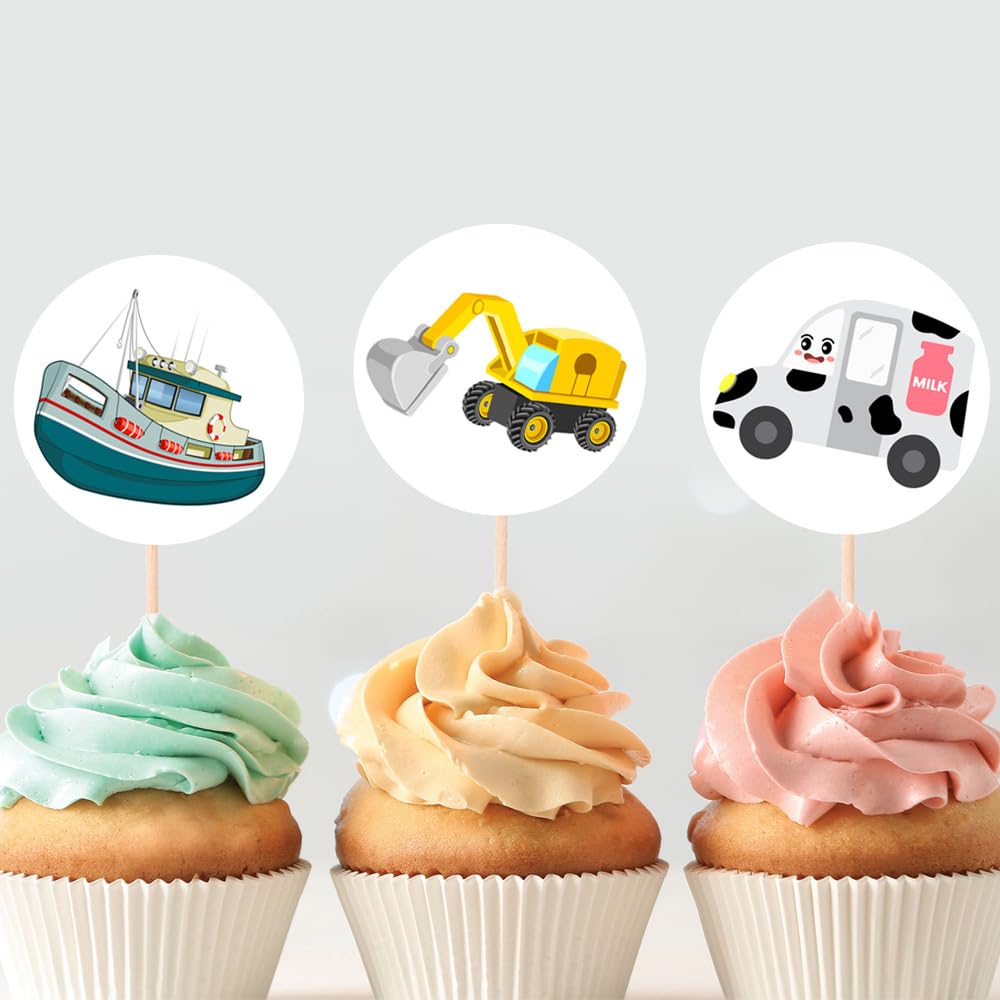 Hohamn 600 Pcs Transportation Stickers for Kids Teachers 1.5 Inch 16 Styles Transportation Vehicle Assorted Car Motorcycle Ship
