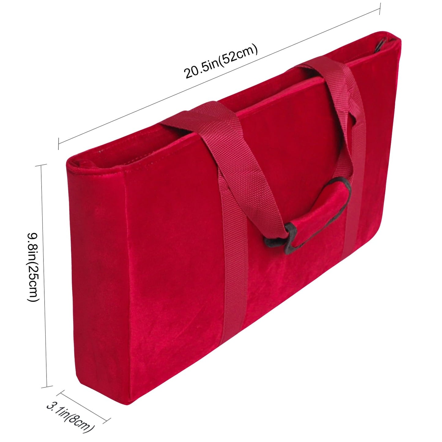 GUSTARIA Mahjong Bag - Empty Cloth Case for Racks & Extra Tile Bag, Red