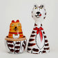 Bits And Pieces - ''Cleo & Friends Nesting Cats-Hand Painted Wooden Nesting Dolls Matryoshka - Set Of 5 Dolls From 7'' Tall With