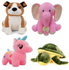 Odin Birds Odinbirds Pack Of 4 Animals Soft Toy Kids (Baby) For Playing Soft Toy Elephant, Dog ,Unicorn&Tortoise .All Best Stuff