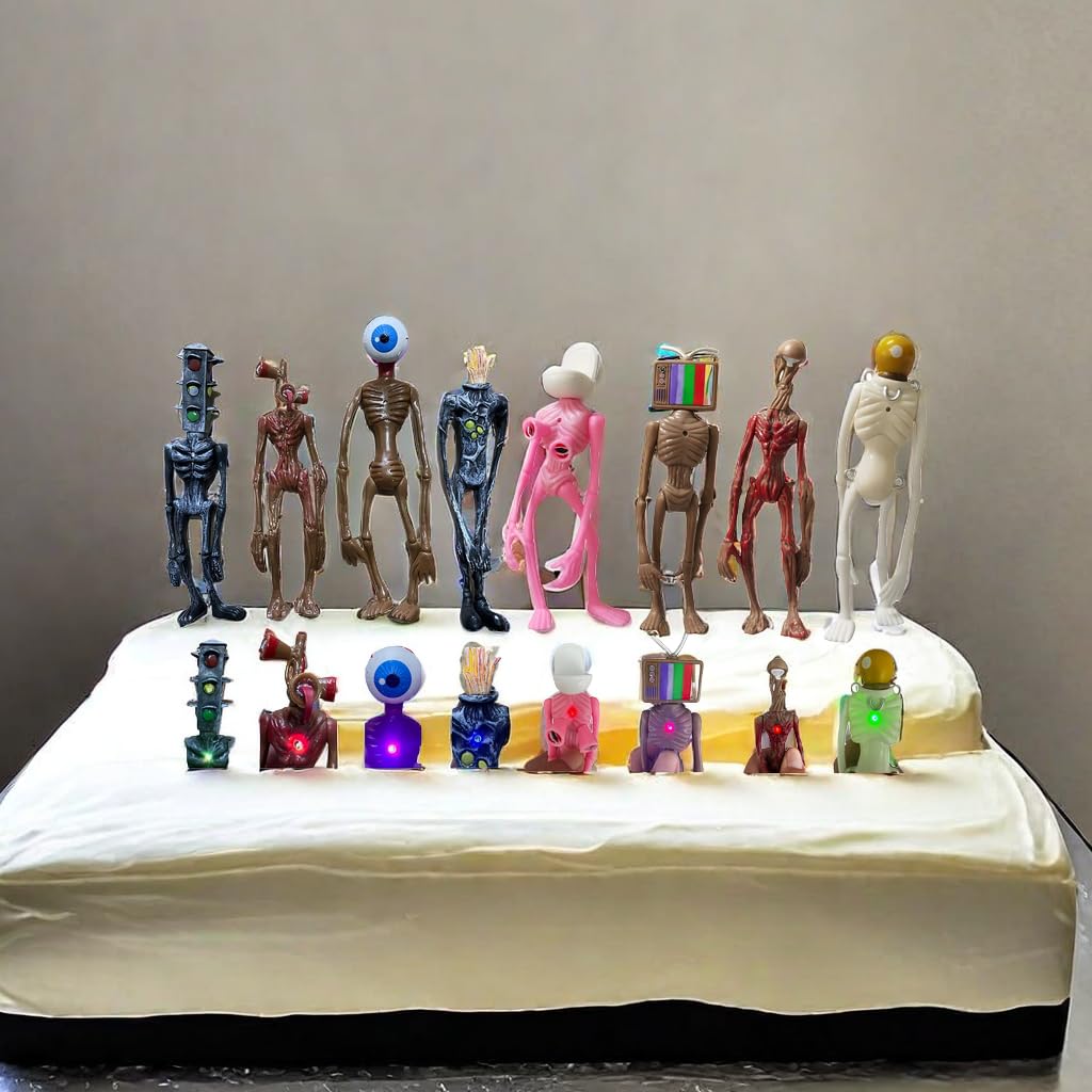 Poprore 8 Pcs Siren Head Action Figure Monster Siren Head Horror Model (Series-H)