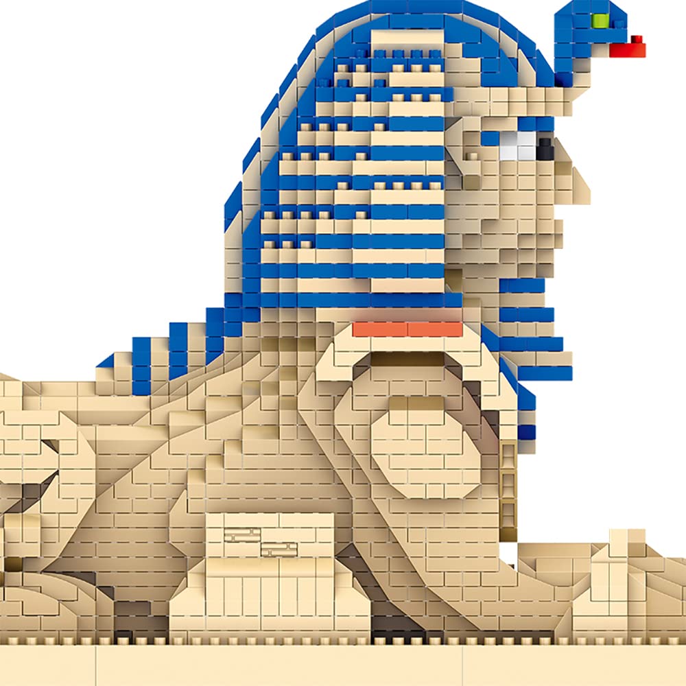TzFioy Building Blocks Set - Great Sphinx Egypt Model (2732 Pcs) - Educational Micro Bricks for Kids & Adults - Plastic, Model LZ8195