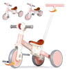 LOL-FUN Tricycle for Toddlers 1-3 Years Old Riding Toy, 5 in 1 Baby Balance Bike 2 Year Old Boys Girls with Parent Steering Push