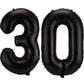 42 Inch Number 30 Balloons Jumbo 30 Foil Party Balloons Giant Number 30 Balloons For 30Th Birthday Party Decorations And 30Th Anniversary Event (Black)