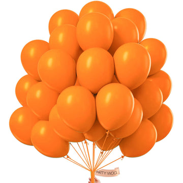 PartyWoo 12 Inch Dark Orange Balloons, 50 pcs Rubber, Perfect for Birthday & Wedding Decorations, Model 4711100072410
