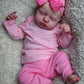 Pinky Reborn Baby Dolls Girl 20 Inch Soft Weighted Body Realistic Newborn Baby Dolls With Pink Clothes And Headwear Cute Lifelike Handmade Silicone Sleeping Doll