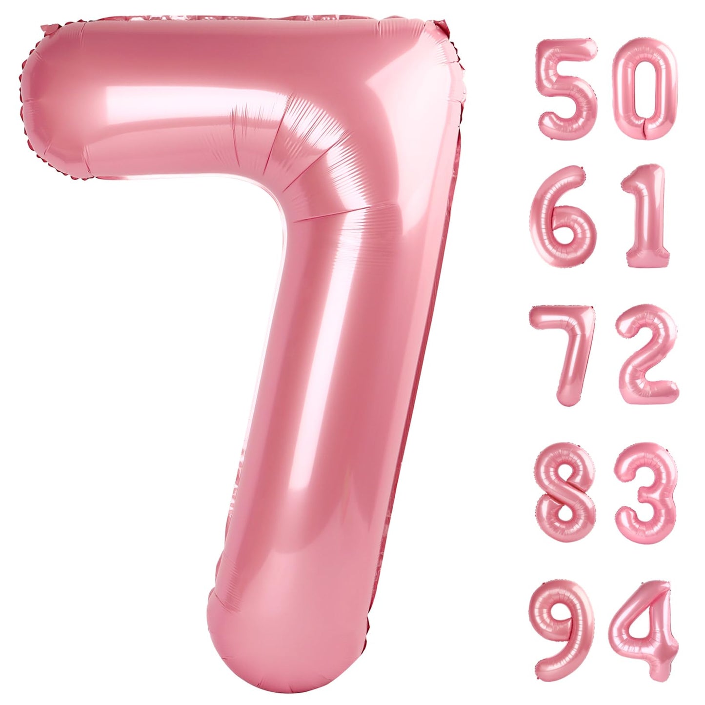 Pearlescent Pink 7 Balloon, Number Balloons 40 Inch, 7Th Birthday Decorations For Girls Kids, Party Decoration For Women, Number