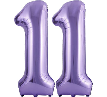 40 Inch Number Balloons 11, Purple Helium Foil Number 11 Balloons, Large Number Balloon Age Balloon For Boys Girls Birthday Part