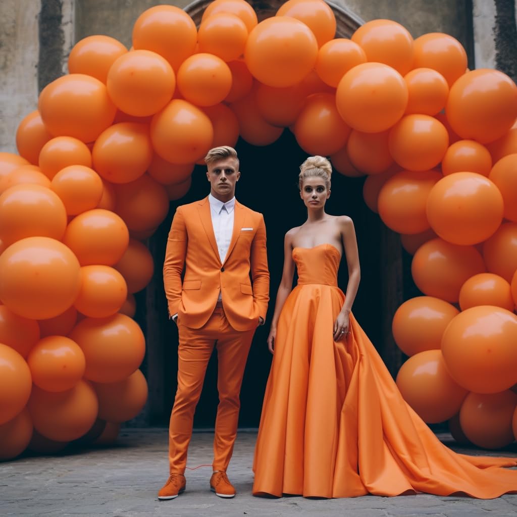 130Pcs Orange Balloons Different Sizes 18'' 12'' 10'' 5'' Balloon Garland Arch Kit Perfect For Birthday Party, Graduation, Baby