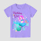 Doctor Unicorn Birthday Girls Mermaid Outfit Set Costume Tutu Skirt Dress, Mermaid Birthday Shirt, Headband & Satin Sash (Purple-1, 8-9 Years)