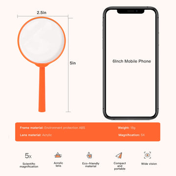 Kids Magnifying Glasses 24 Pieces Mini Plastic Magnifier Colorful Hand Lens For Party Favors, Class Learning, Reading, Outdoor Exploration Irchlyn (8 Colors)