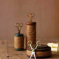 Set Of Three Wooden Spools With Jute Twine And Scissors