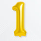 Flyloons 1 number Foil Balloon Golds 16 inch Size For Baby Kids Boys Girls Happy Birthday Decoration Items 1st Year Number Ballo