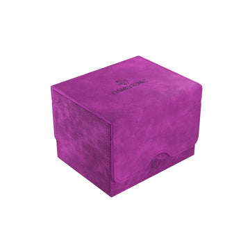 Sidekick 100+ Xl Convertible Deck Box - Sideloading Card Storage With Removable Cover Clips, Holds 100 Double-Sleeved Cards In Extra Thick Inner Sleeves, Purple Color, Made By Gamegenic