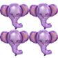 Giant 4D Woodland Wildlife Elephant Balloons Jungle Safari Forest Animals Themed Party Supplies, 4 Pack Purple 35'' So Cute Elep