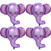 Giant 4D Woodland Wildlife Elephant Balloons Jungle Safari Forest Animals Themed Party Supplies, 4 Pack Purple 35'' So Cute Elep