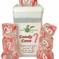 Happy Holi-Dice: Diffusion Candy Cane - Set Of 7 Game Dice W/ Arch'D4 And Symbols