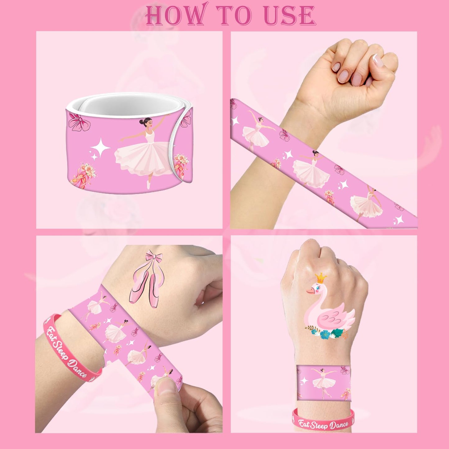 122 PCS Ballerina Party Favors Dancing Theme Birthday Supplies Decorations with Ballerina Goodie Bags, Ballerina Stickers, Balle