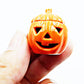 1shopforyou 2 Pcs Dollhouse Miniatures Ceramic Halloween Pumpkin Carved Jack-O-Lantern