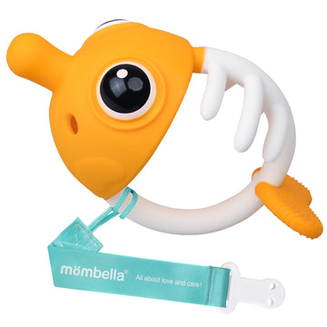 Teething Toys 3 Months Up With Strap To Clip On, Mombella Clown Fish Teether Toy For Babies, Bpa Free, Super Soft Silicone Baby 
