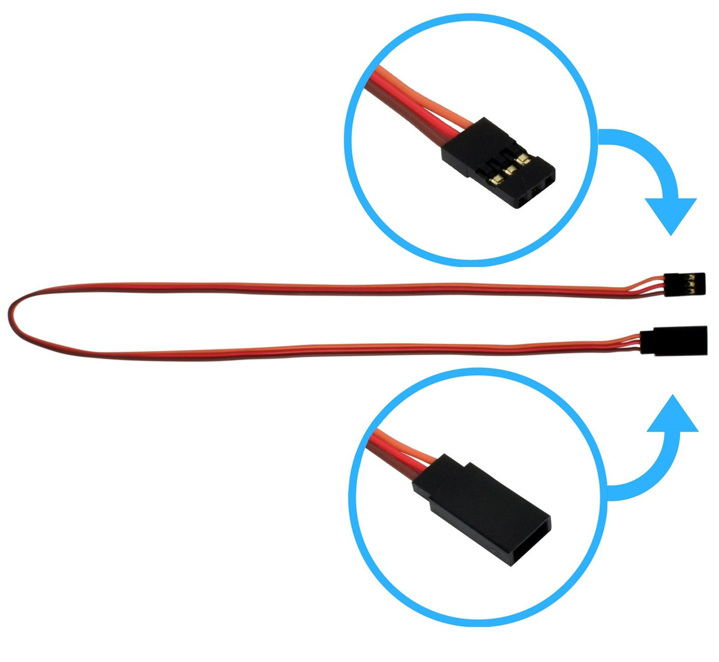 Apex RC Products JR Style 18'' / 450mm Servo Extension - 5 Pack #1018
