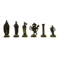 Wooden Chess Set with Storage - Handcrafted Chess Board and British Figure Metal Chess Pieces - Decorative Chess Game for mature-themeds & Kids - enhanced Gift for Family & Friends (Gold Chess Pieces)
