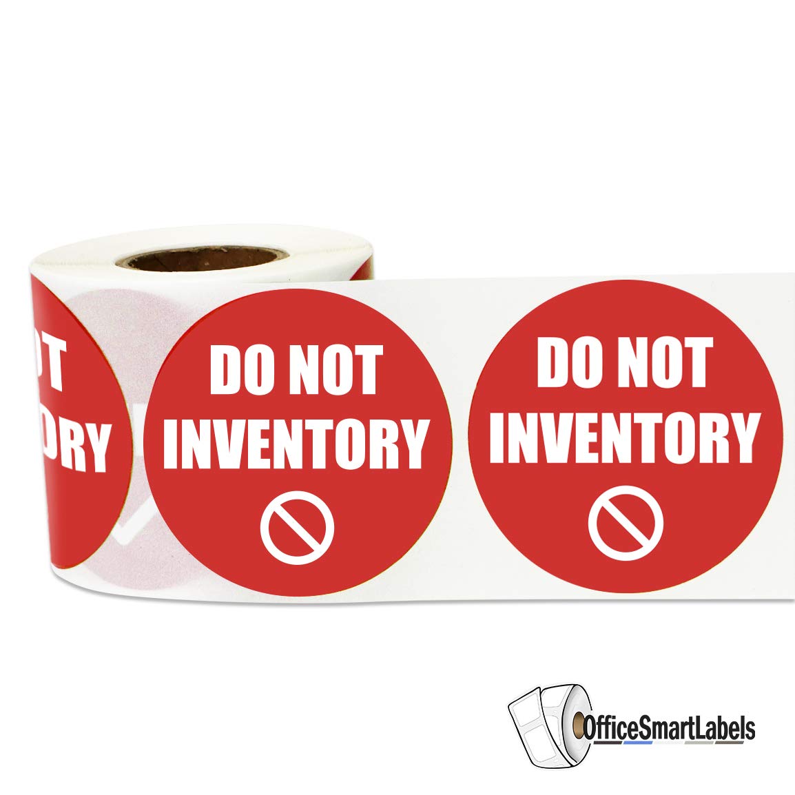 Do Not Inventory Label Stickers - 2 Inch Round Circle Dots Stickers in Bright Red for Warehouse Inventory Control Management Qua