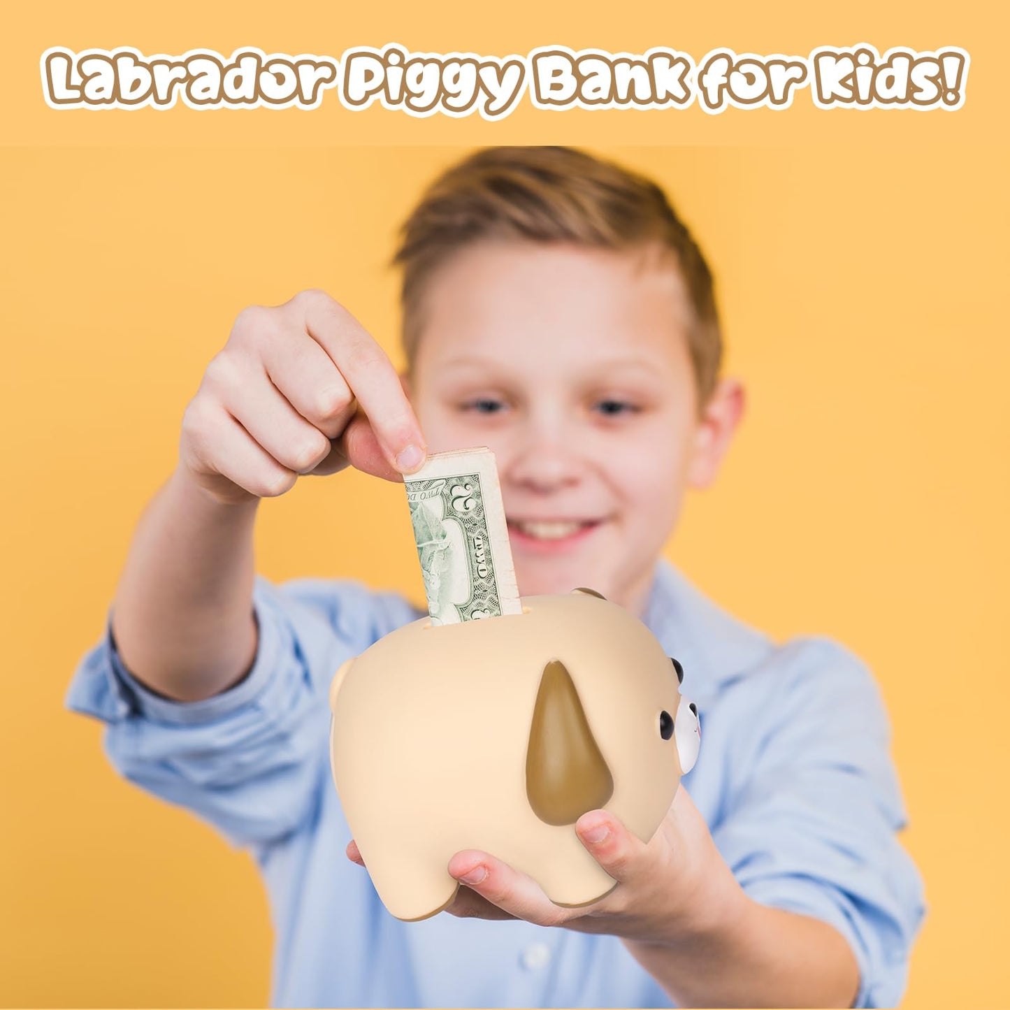 Nigoways Piggy Bank,Labrador Piggy Bank For Kids,Unbreakable Money Bank,Cute Small Dog Size Piggy Banks, Practical Gifts For Birthday,Christmas,Babys Shower(Labrador)