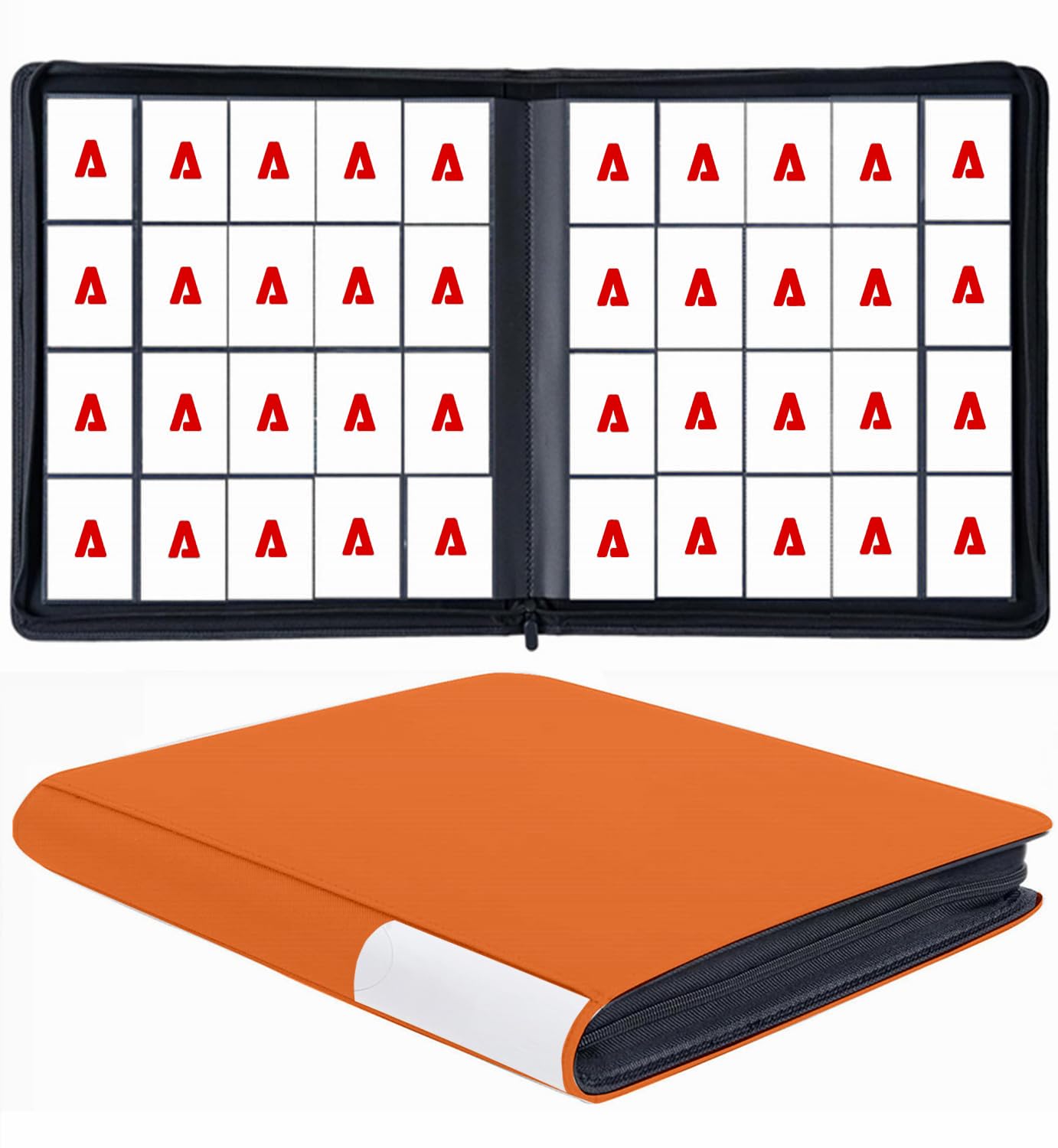 20 Pockets Card Binder  Trading Card Binder  enhanced Side Loading TCG Card  1280+ Card Collection Binder for MTG  Yugi  Hoke Cards and Cards Sleeve  Card Holder Binders (20Pockets-Orange)