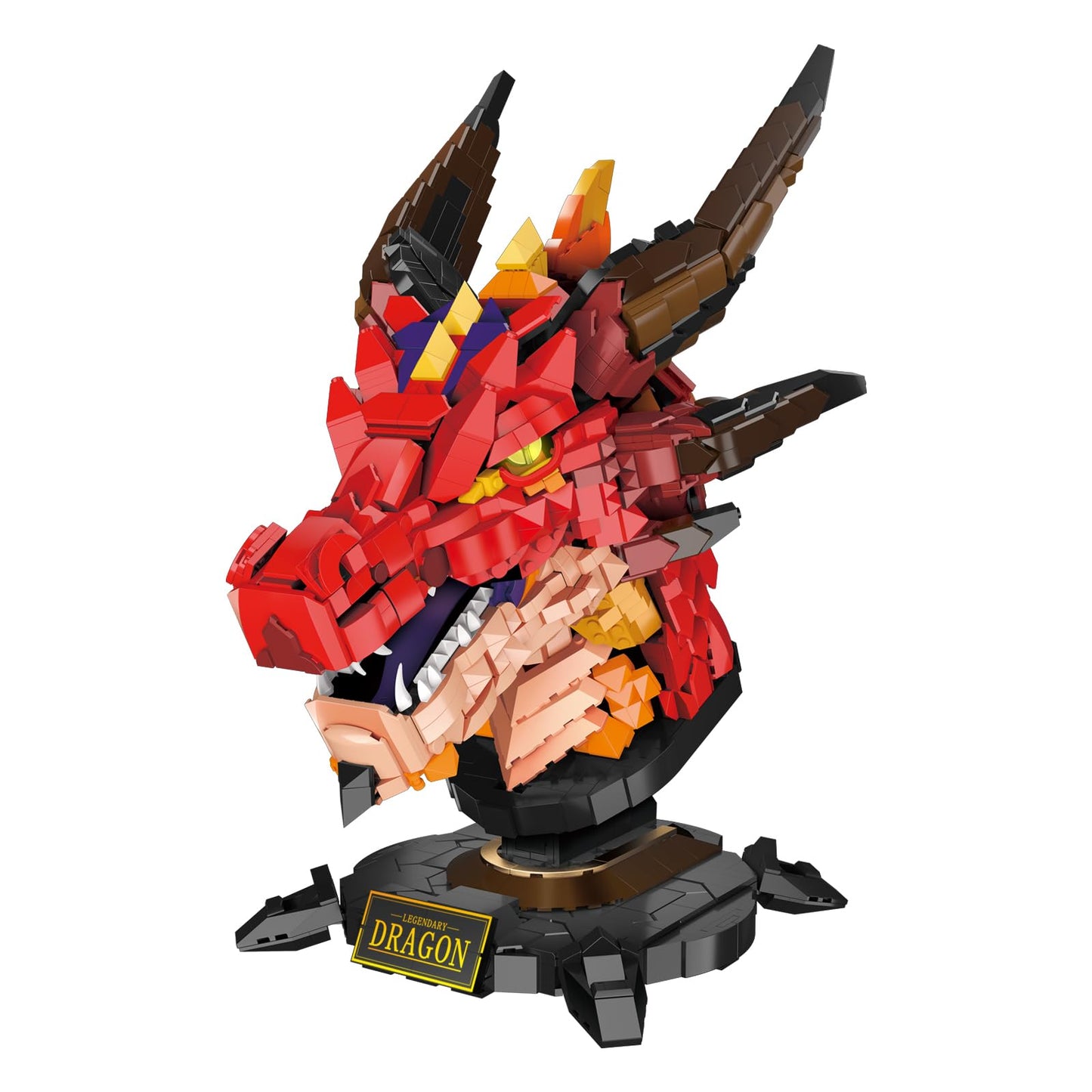 NUTER Dragon Building Set for mature-themed - Fire Dragon Head Toy Building Set  Animal Skeleton Fossils Home Decor Desktop Display Model  Birthday for Teens Boys Girls 14+ (2713 Pieces)