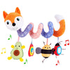 Orzizro Car Seat Toys, Baby Plush Spiral Hanging Toys For Stroller Crib Bar Bassinet Car Seat Mobile With Music Box Bb Squeaker Rattles- Orange Fox