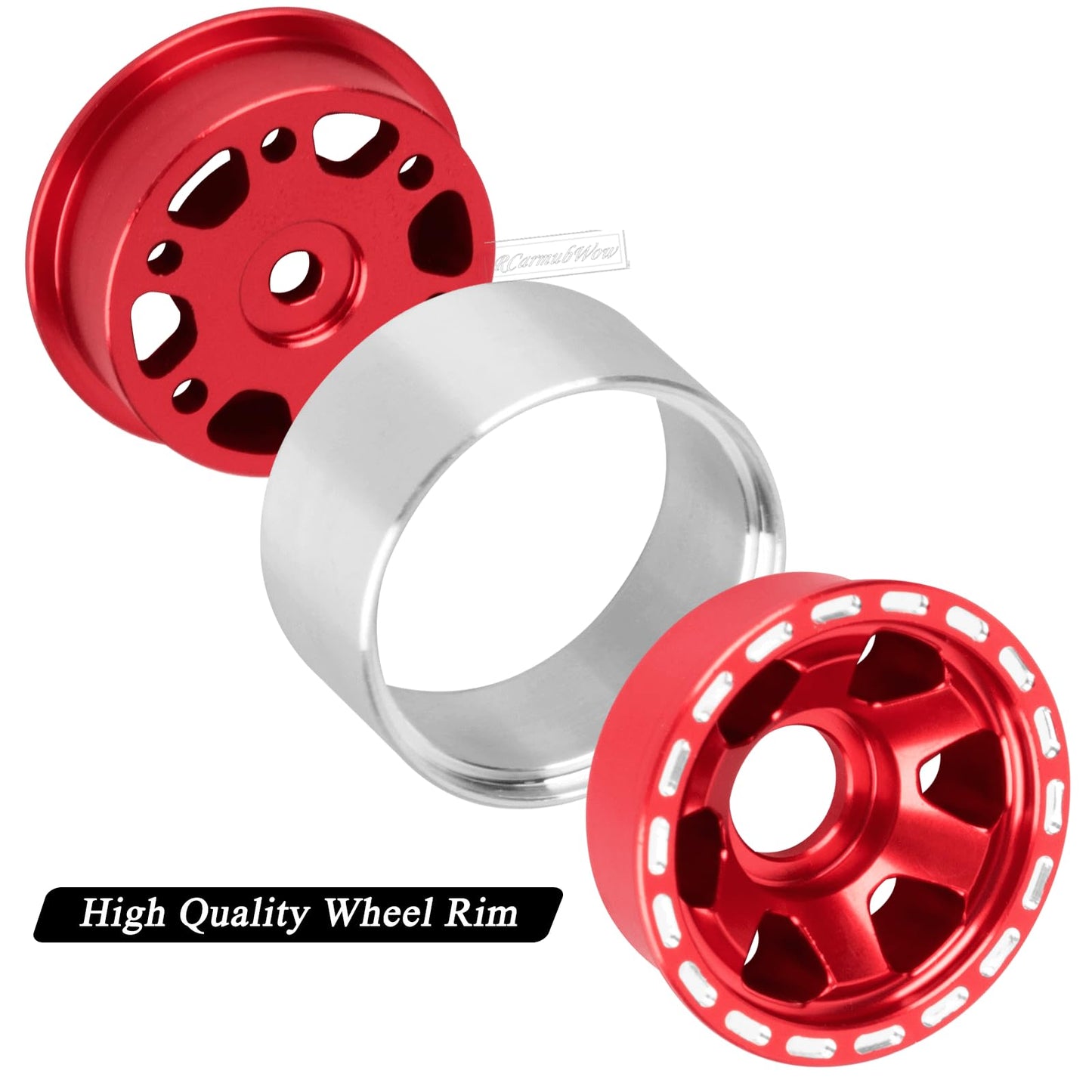 Rcarmubwow 1.0 Beadlock Wheel Tires Set For 1/24 Axai1 Scx24,1/18 Trx4M Rc Crawler Car,1.0 Beadlock Wheels 1.0 Beadlock Tires Rc