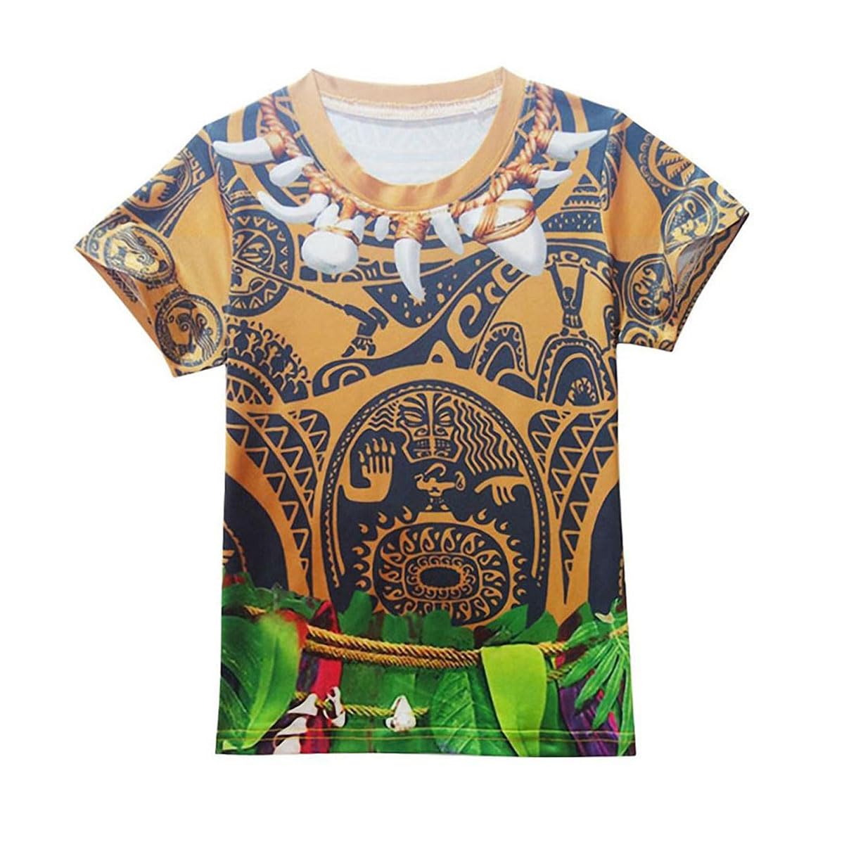 Big Eyes Fish Maui Kids Costume Kid Maui Tattoo Shirt Short Set Novelty Short Sleeves Shirt And Pants Kids Graphic Clothing Sets