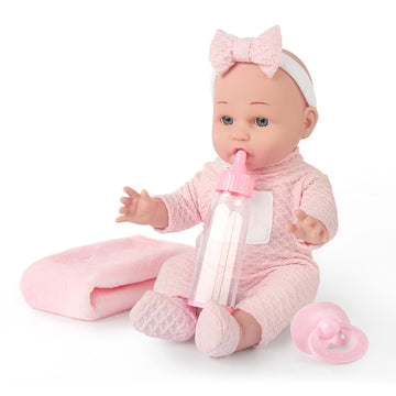 Chyyeerkidd 12'' Baby Doll In Gift Box - Toddler Baby Doll Set With Pacifier, Feeding Bottle, Blanket | Great Gift For 3+ Year G
