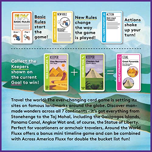 Looney Labs Around The World Fluxx Card Game - Worldwide Adventure with Dynamic Gameplay
