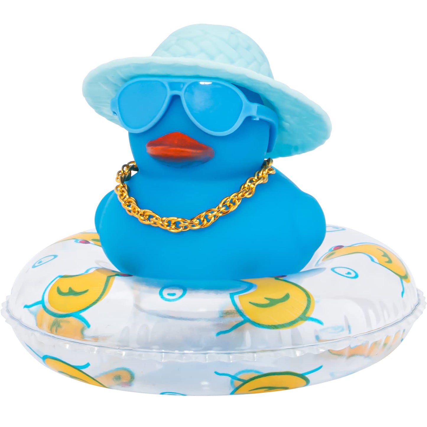 Wonuu Rubber Ducks - Pink Car Dashboard Decorations, Rgb+Blue-Clear
