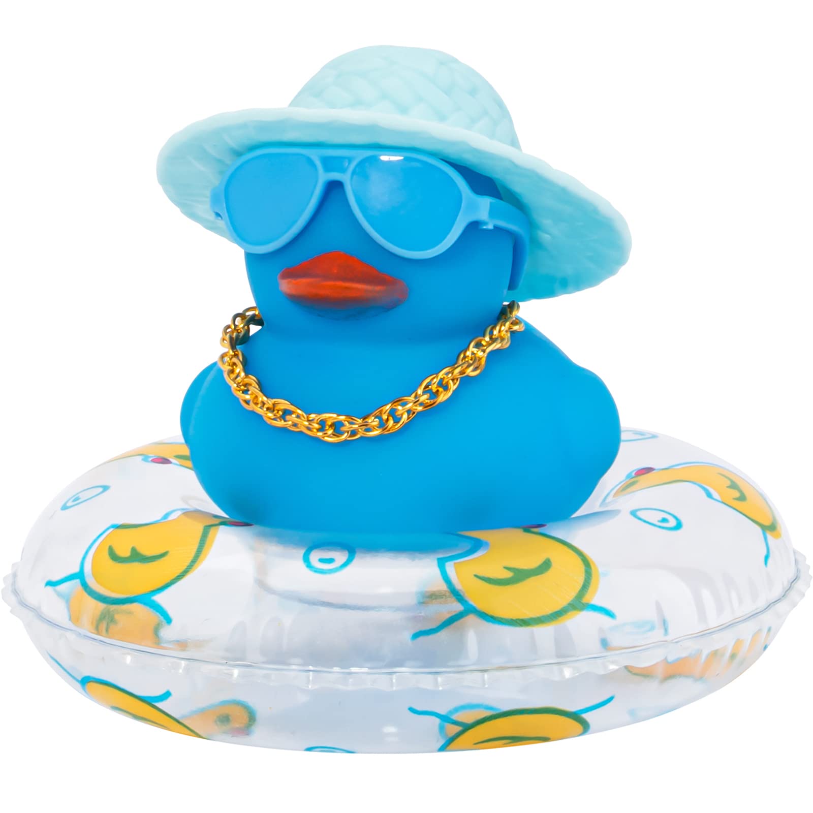 Wonuu Rubber Ducks - Pink Car Dashboard Decorations, Rgb+Blue-Clear
