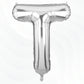 Flyloons Silver T Letter Foil Balloon Alphabets Balloons Perfect for Birthday Decoration Items, Anniversary, Bachelorette, Weddi