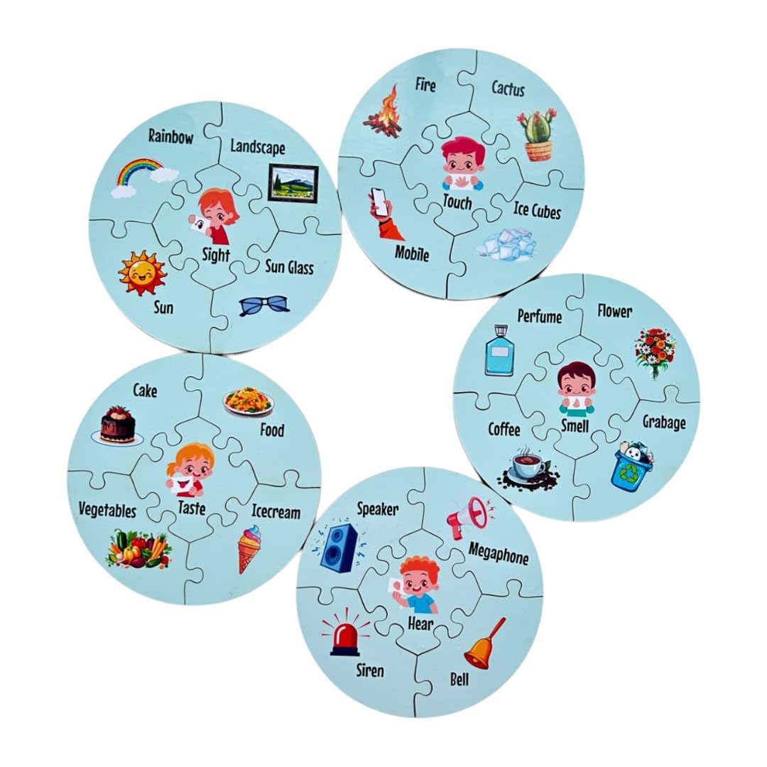 Winkslab:Senses Connections PuzzleSensory Discovery 5 Senses Matching Puzzle  HandsOn Learning for Early Childhood Developme
