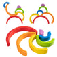 MERRYHEART Wooden Rainbow Stacking Toy, Small Wooden Rainbow Stacker, 6 Piece Rainbow Stacking Toy for Baby/Toddlers/Kids, Monte