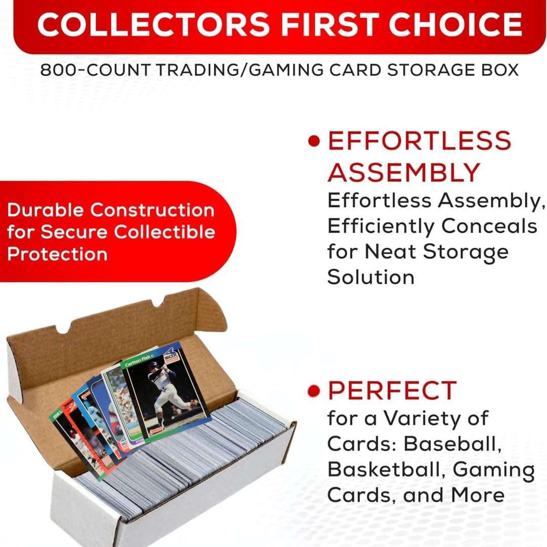 (10) enhanced 800 Count Storage Box Trading Card Storage Box Cardboard Perfect Baseball Card Storage For Basketball Football Gaming MTG Cards - MADE IN THE USA