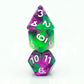 Haxtec 11 Piece Dice Set Extra D6 D20 Compatible with Dungeons and Dragons 5e RPG Games-Green Purple