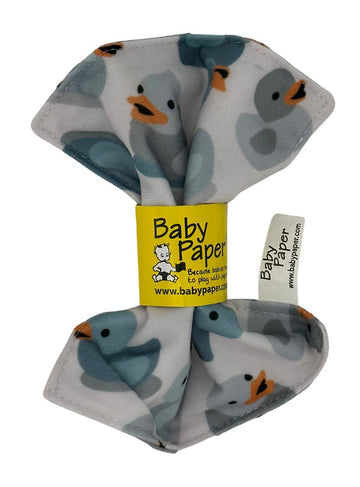 Baby Paper Original Crinkle Teether And Sensory Toy For Babies And Infants | Duckies Print | Non-Toxic, Washable | Great For Baby Showers