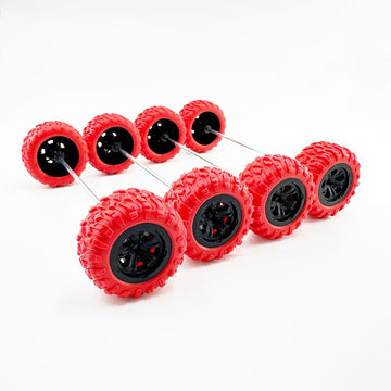 10PCS Toy Car Wheel 33mm RC Car Rubber Tire Wheel with 5PCS Shaft Round Rod Axles for RC Car Truck Robot DIY Model Toy Wheel Par