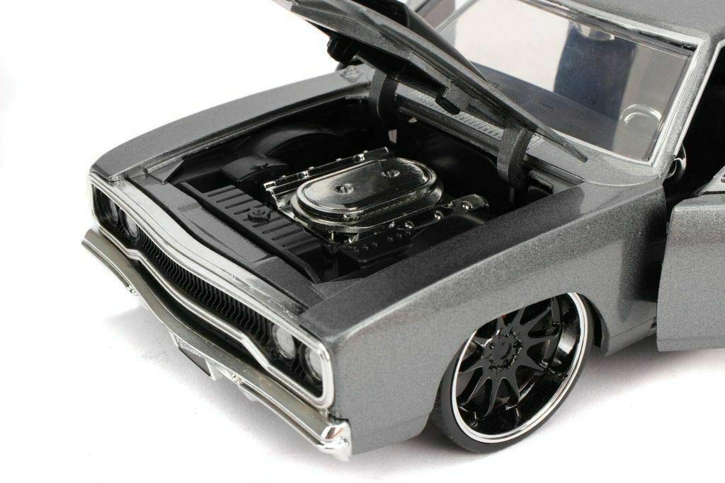 Jada Toys Fast & Furious Die-cast Car - Dom's 1970 Plymouth Roadrunner, Grey, Model JA30745